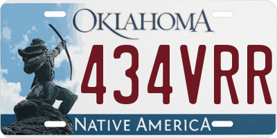 OK license plate 434VRR