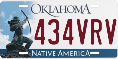 OK license plate 434VRV