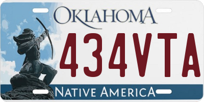 OK license plate 434VTA