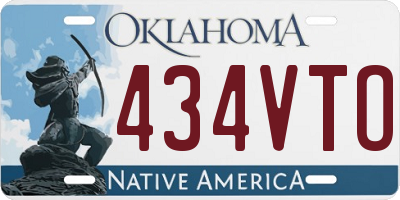 OK license plate 434VTO