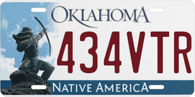 OK license plate 434VTR