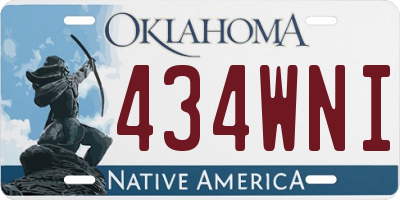 OK license plate 434WNI