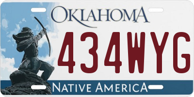OK license plate 434WYG