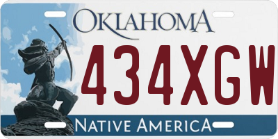 OK license plate 434XGW