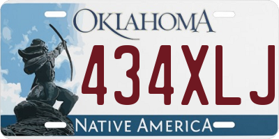 OK license plate 434XLJ