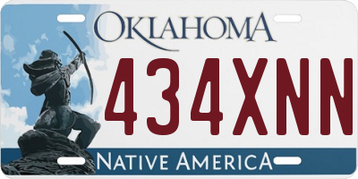 OK license plate 434XNN