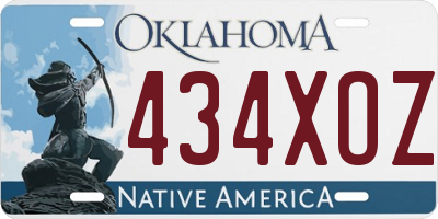 OK license plate 434XOZ