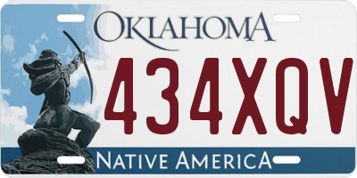 OK license plate 434XQV
