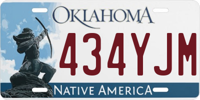 OK license plate 434YJM