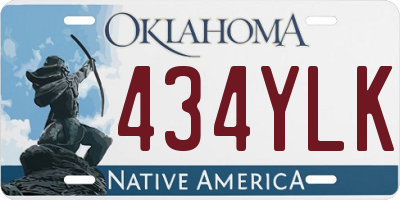 OK license plate 434YLK