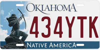 OK license plate 434YTK