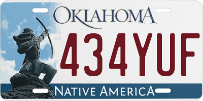 OK license plate 434YUF