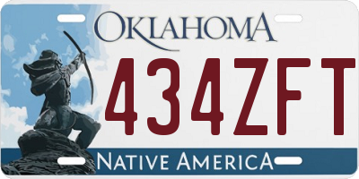 OK license plate 434ZFT