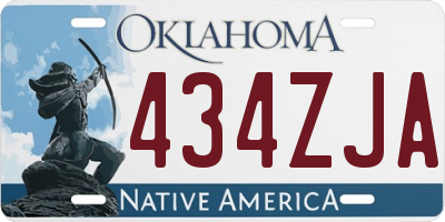 OK license plate 434ZJA