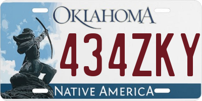 OK license plate 434ZKY