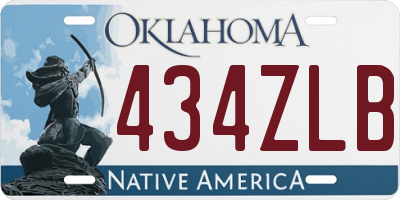 OK license plate 434ZLB