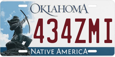 OK license plate 434ZMI