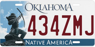 OK license plate 434ZMJ