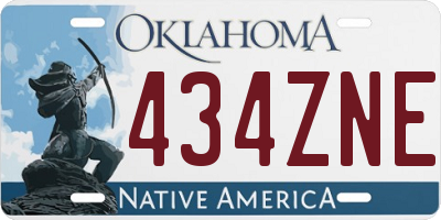 OK license plate 434ZNE