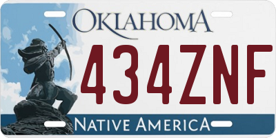 OK license plate 434ZNF