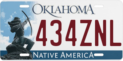 OK license plate 434ZNL