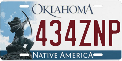 OK license plate 434ZNP