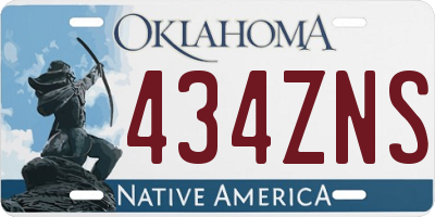 OK license plate 434ZNS