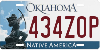 OK license plate 434ZOP