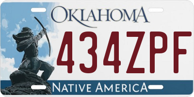 OK license plate 434ZPF