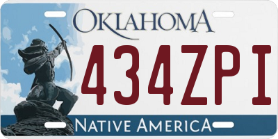 OK license plate 434ZPI