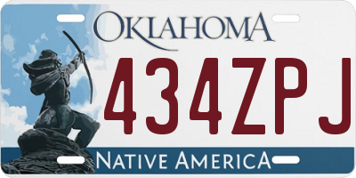 OK license plate 434ZPJ
