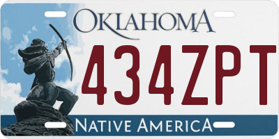 OK license plate 434ZPT