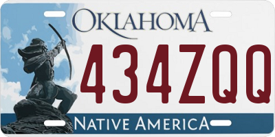 OK license plate 434ZQQ