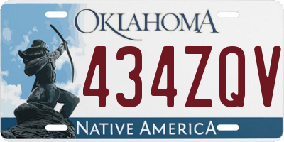 OK license plate 434ZQV