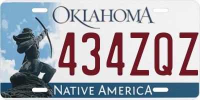 OK license plate 434ZQZ