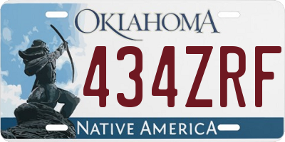 OK license plate 434ZRF