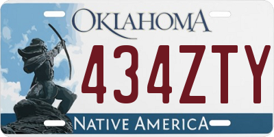 OK license plate 434ZTY