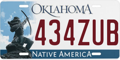 OK license plate 434ZUB