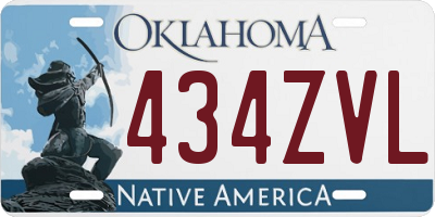 OK license plate 434ZVL