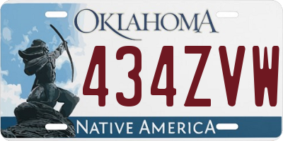 OK license plate 434ZVW
