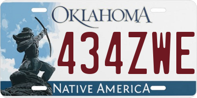 OK license plate 434ZWE