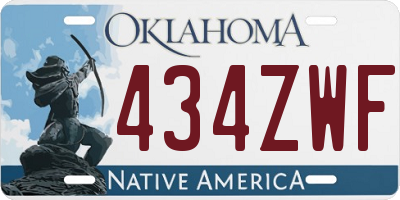 OK license plate 434ZWF