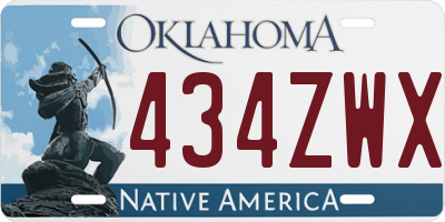 OK license plate 434ZWX