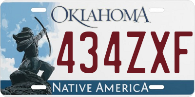 OK license plate 434ZXF