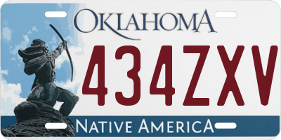 OK license plate 434ZXV
