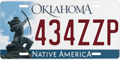 OK license plate 434ZZP