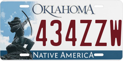 OK license plate 434ZZW