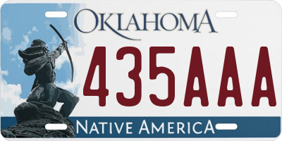 OK license plate 435AAA