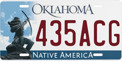 OK license plate 435ACG