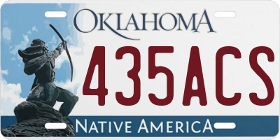 OK license plate 435ACS